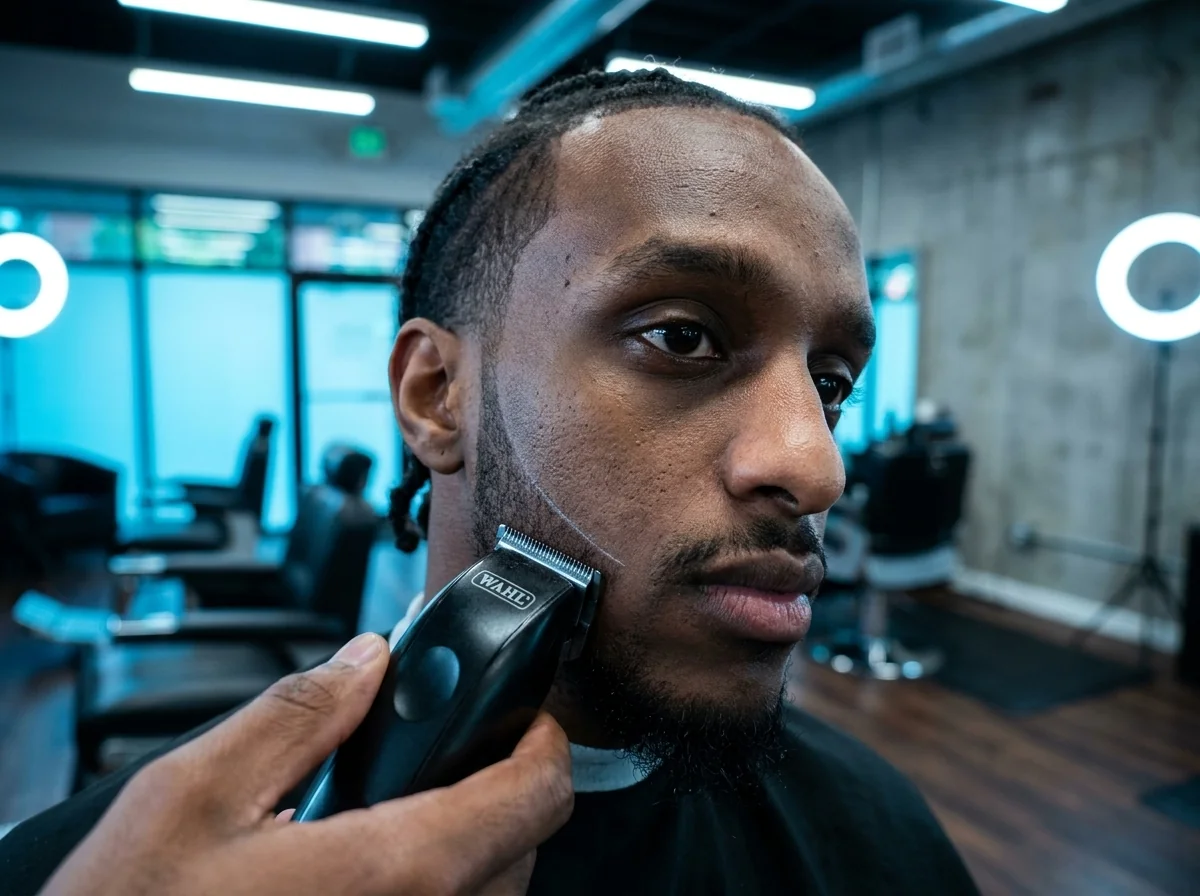 Barbier taille contour barbe courte salon Barber Concept, fréquence entretien été