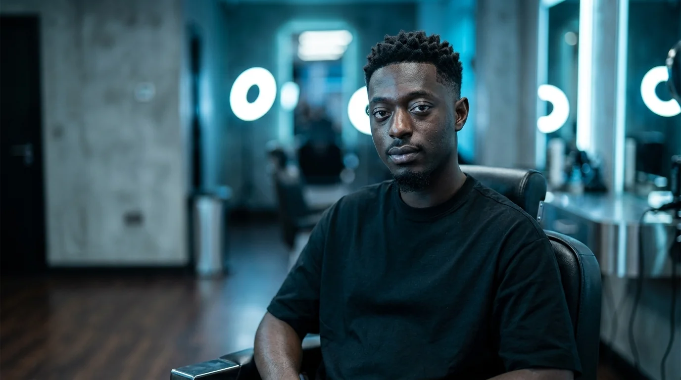 Coupe crop texturé homme cheveux raides réalisée par un barbier Barber Concept