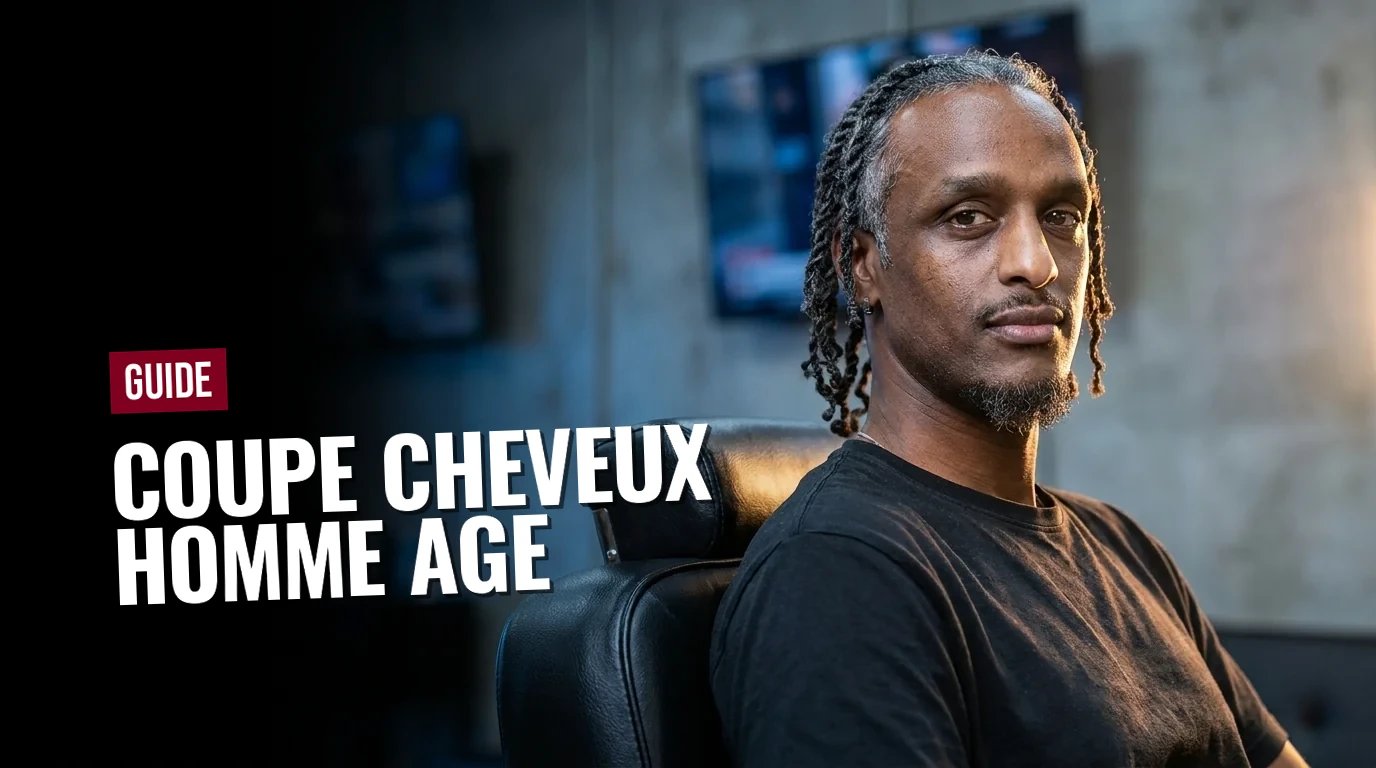 Coupe homme courte adaptée après 40 ans avec tempes grisonnantes