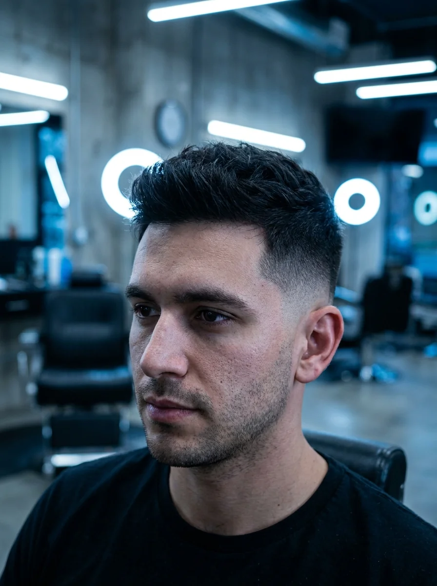 Skin taper fade homme chez Barber Concept, côtés rasés jusqu'à la peau à la base