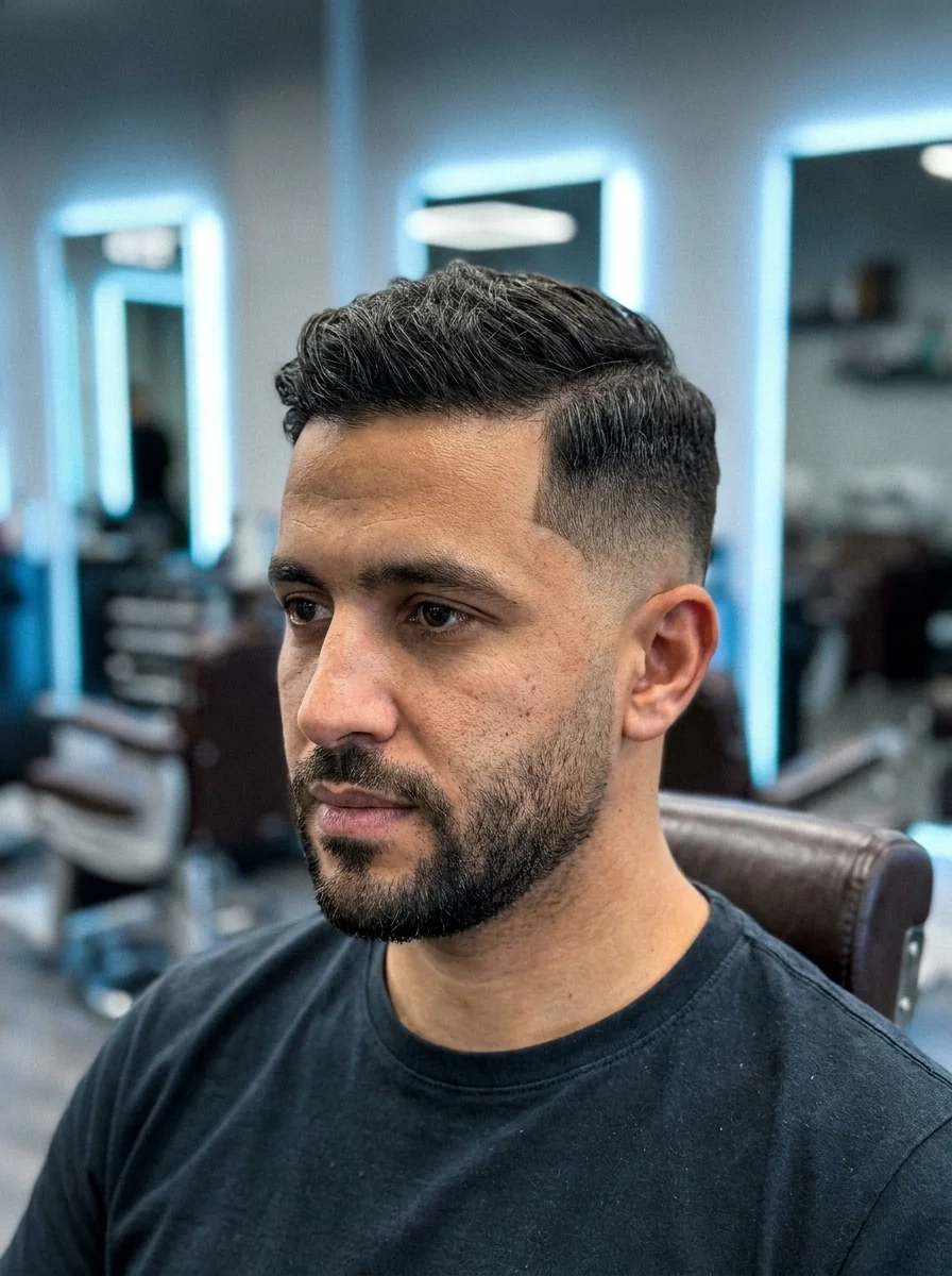 Taper fade homme : dégradé doux gardant de la longueur aux contours