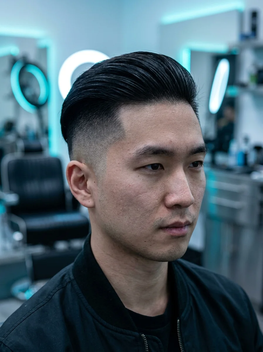 Undercut homme : côtés rasés et dessus long sans fondu, contraste affirmé