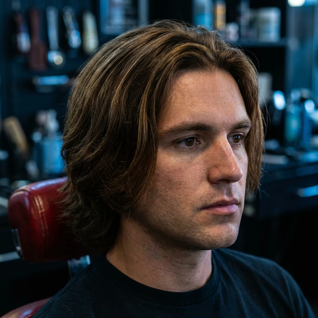 Coloration cheveux longs chez Barber Concept