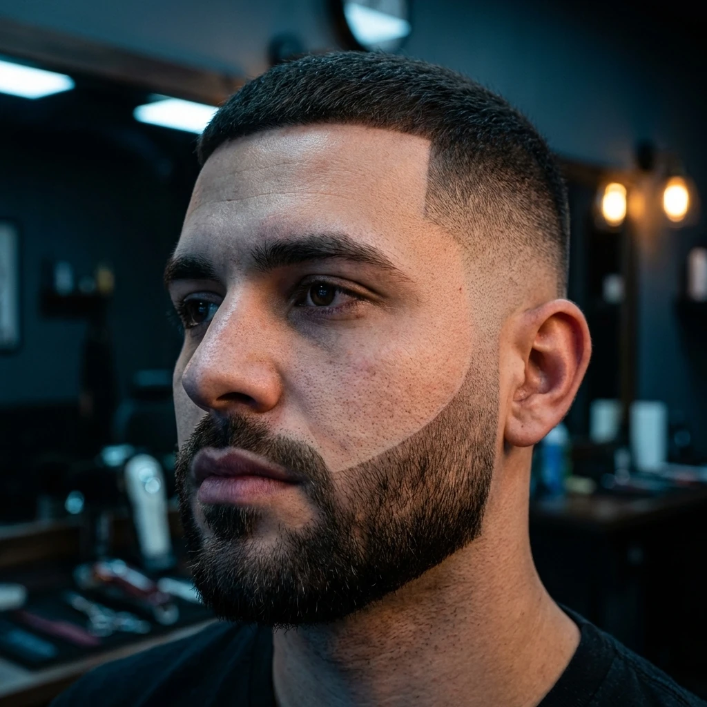 Coupe et barbe avec traçage au rasoir chez Barber Concept