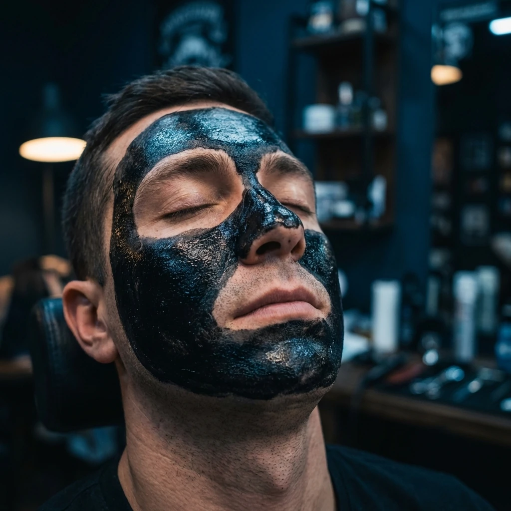 Masque noir purifiant chez Barber Concept